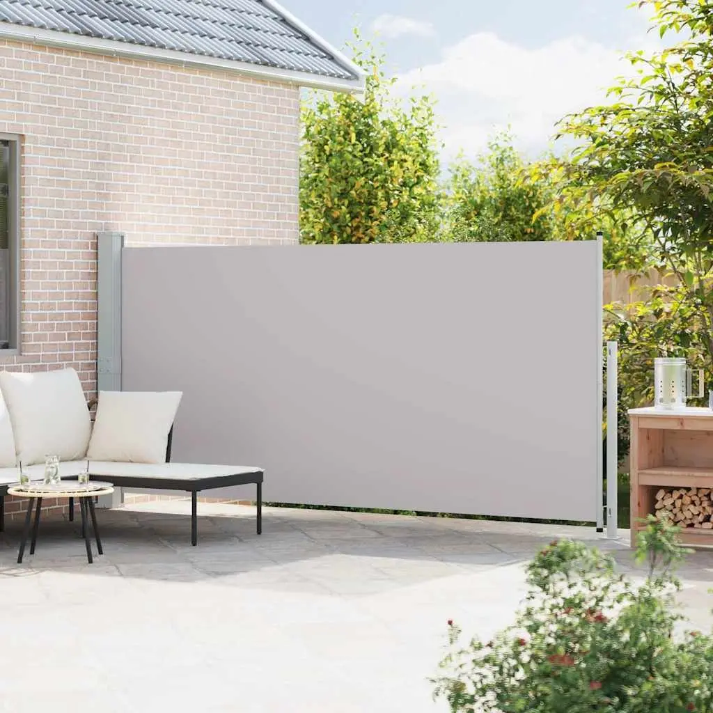 Patio Retractable Side Awning 180x500cm Grey Screen Sunshade Privacy Wind