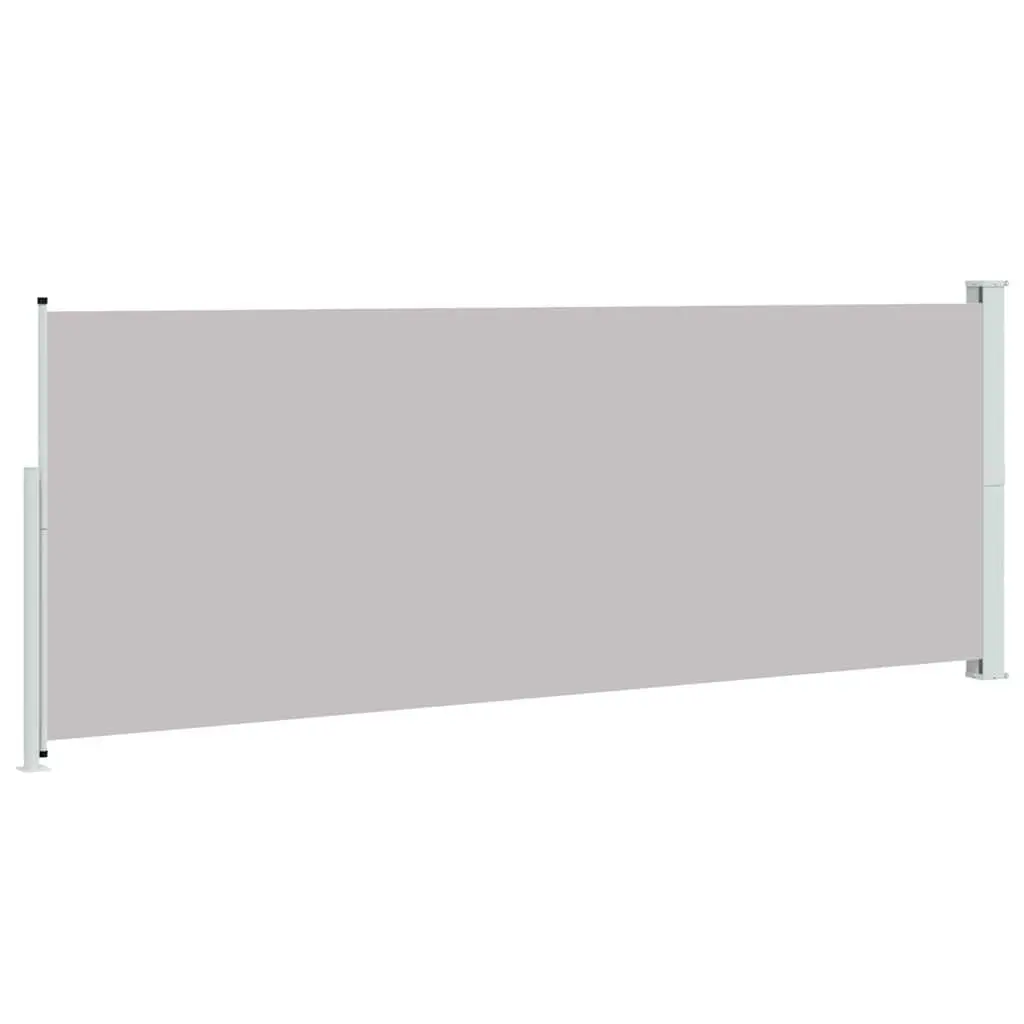 Patio Retractable Side Awning 180x500cm Grey Screen Sunshade Privacy Wind