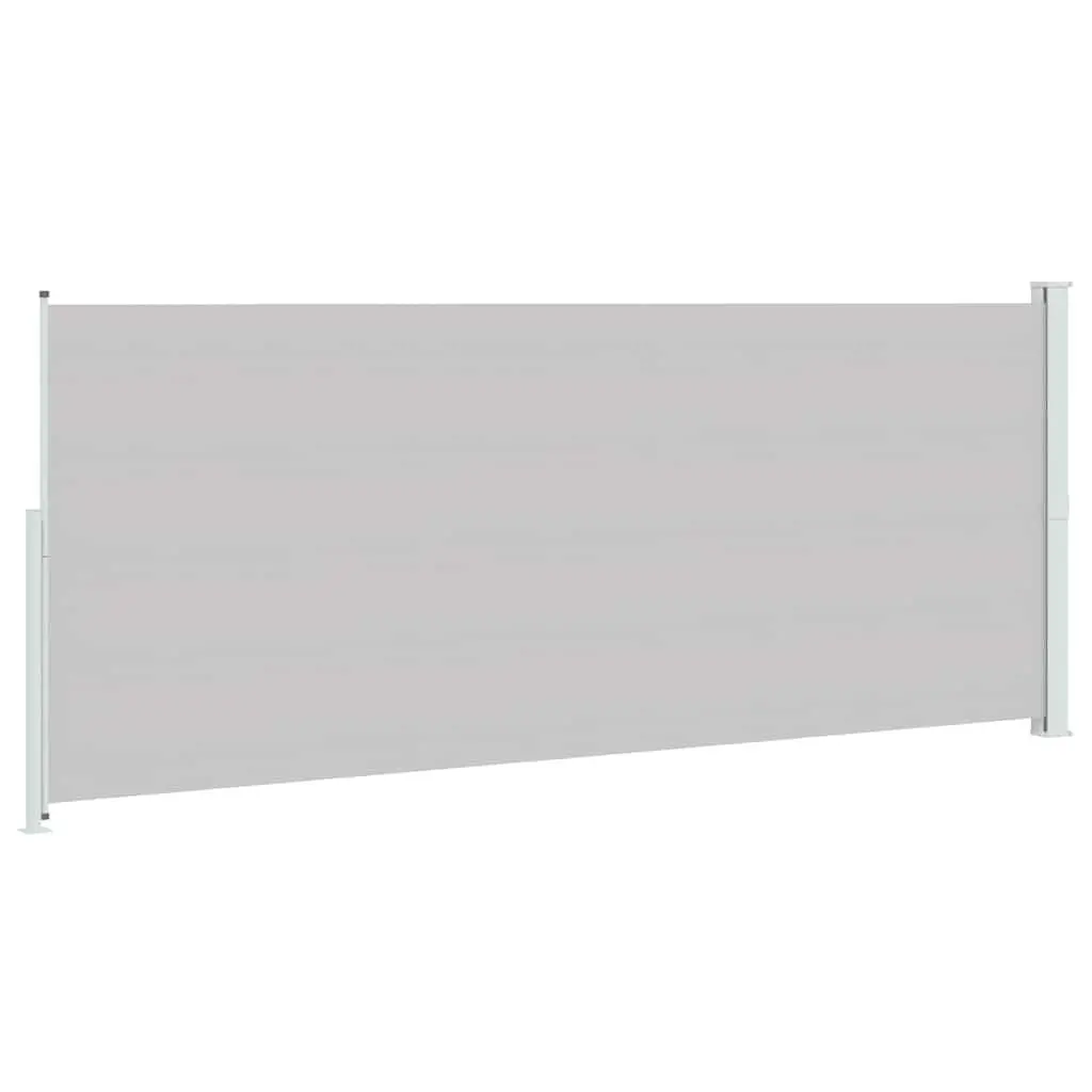Retractable Side Awning for Patio 200x500cm Grey Outdoor Sunshade Privacy Screen