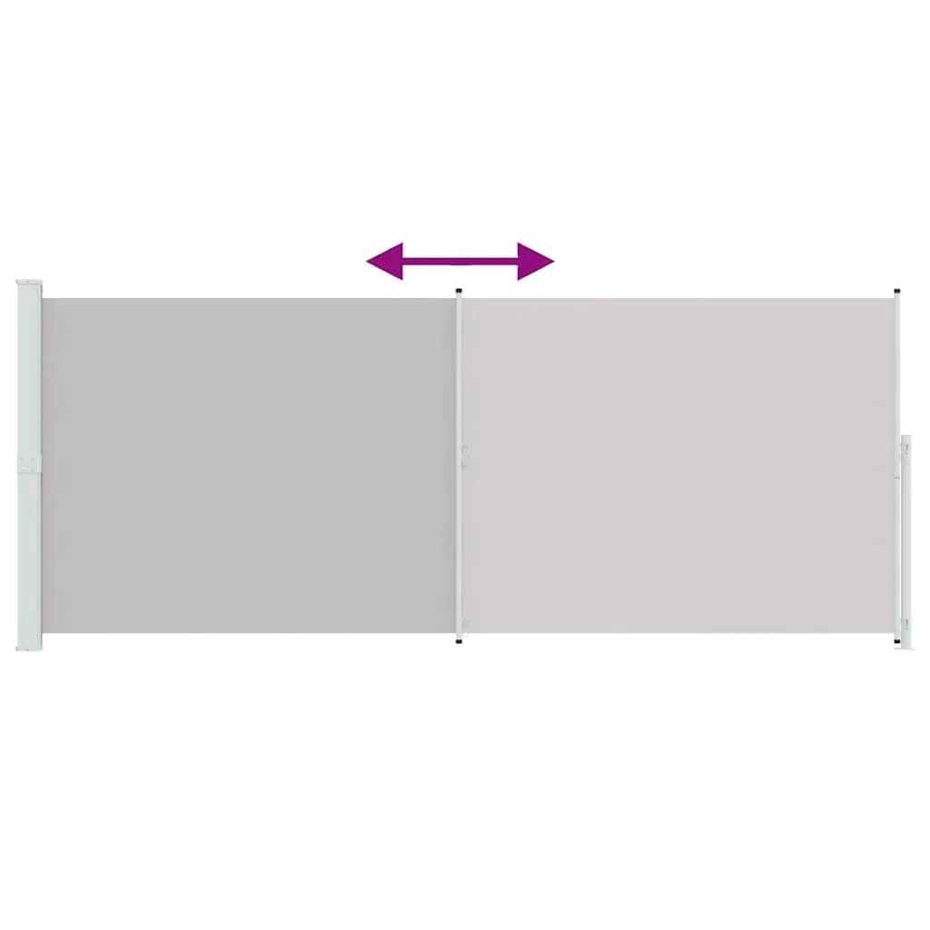 Retractable Side Awning for Patio 200x500cm Grey Outdoor Sunshade Privacy Screen