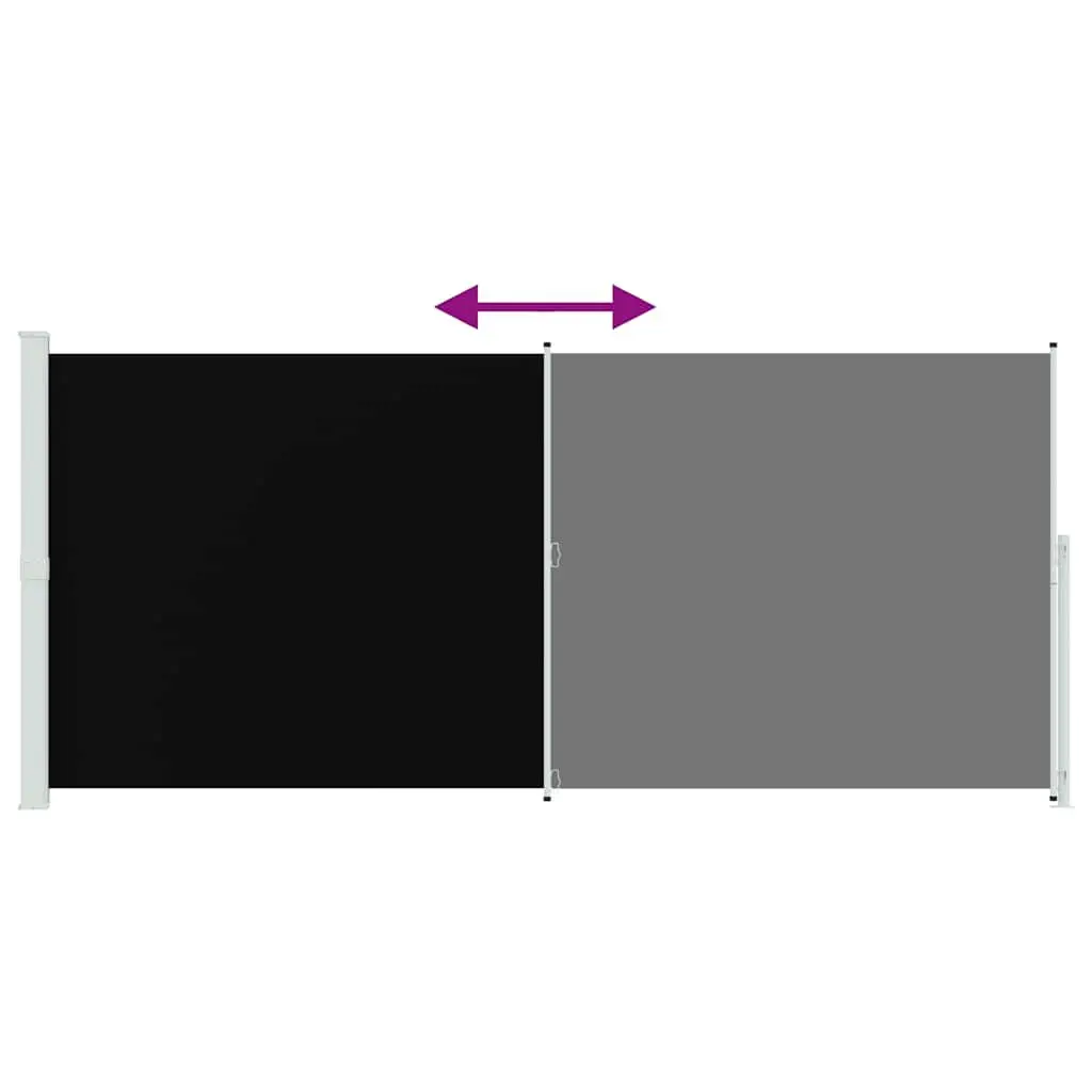 220x500cm Black Patio Awning