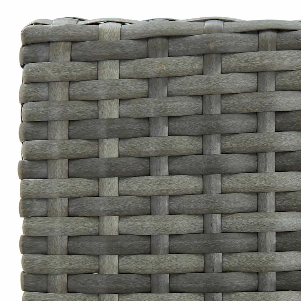 Set of 2 Outdoor Bar Stools with Grey Cushions