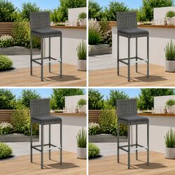 Dimensions and Details of Grey Outdoor Bar Stools Set of 4