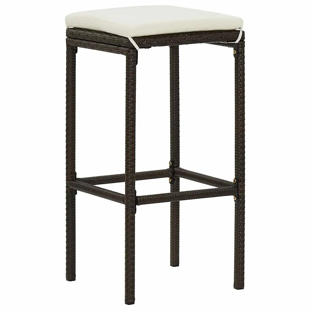 Bar Stools for Kitchen Dining Brown Rattan Counter Height 3 Piece Set