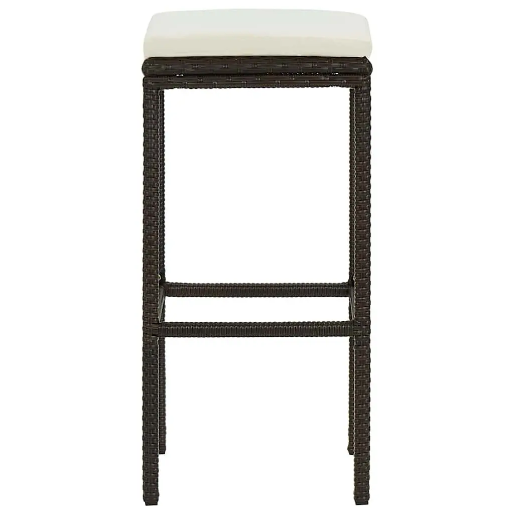 Bar Stools for Kitchen Dining Brown Rattan Counter Height 3 Piece Set