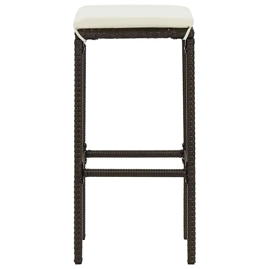 Bar Stools for Kitchen Dining Brown Rattan Counter Height 3 Piece Set
