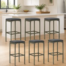 Specifications for Grey Bar Stools Set 6 pcs with Cushions