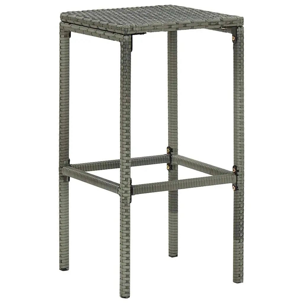 Grey Bar Stools Set 6 pcs with Cushions