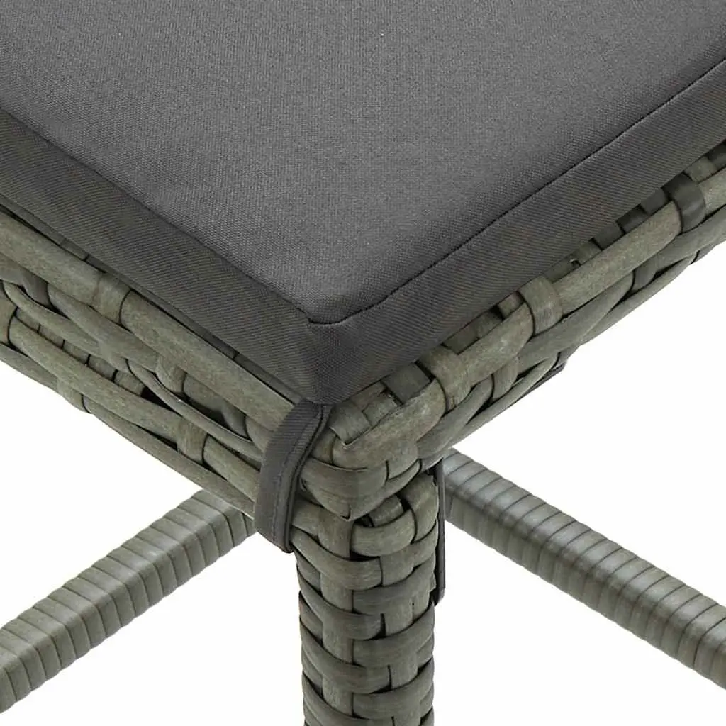 Grey Bar Stools Set 6 pcs with Cushions