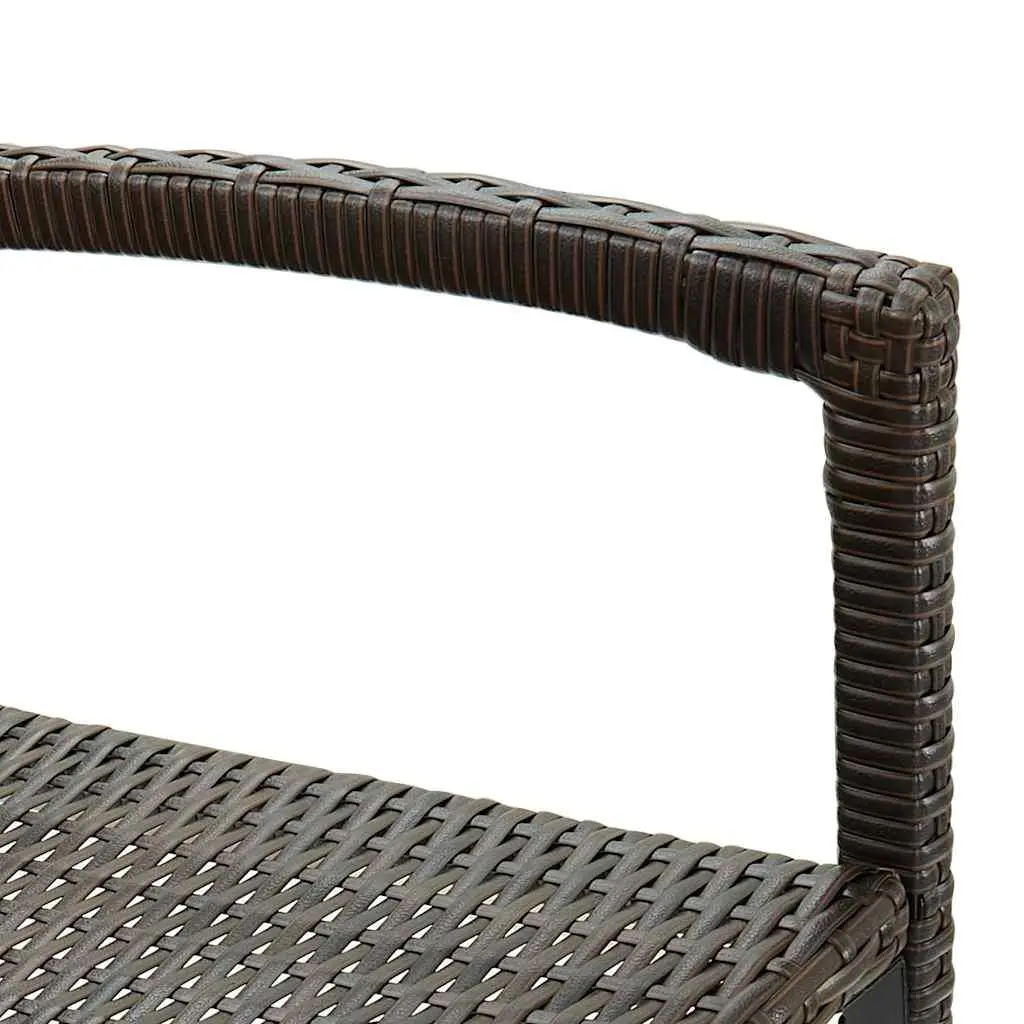 Bar Stools Indoor Outdoor 4 Piece Brown Rattan Seating with Footrest