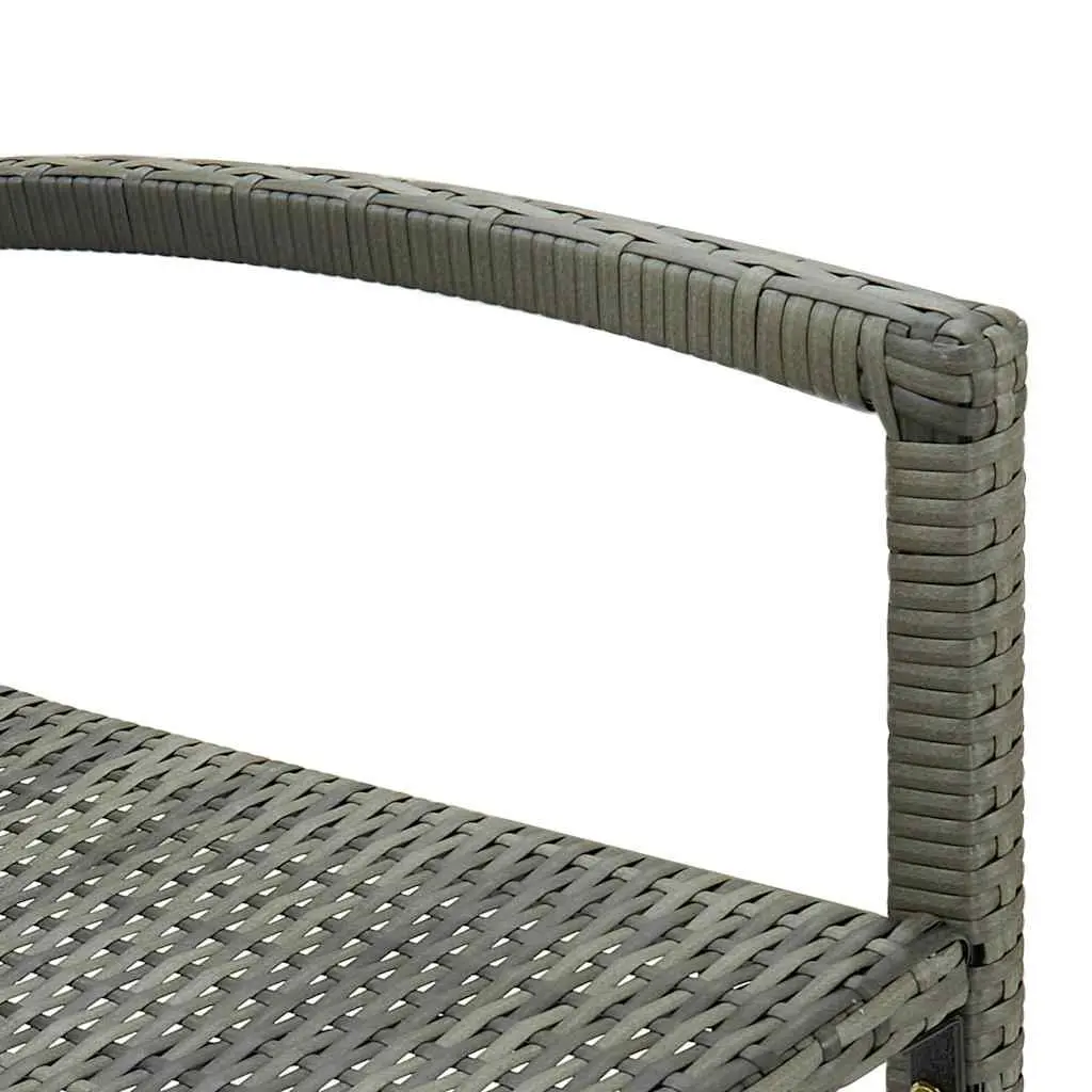 Outdoor Bar Stools Garden Patio Indoor 4 Piece Grey PE Rattan Furniture Set