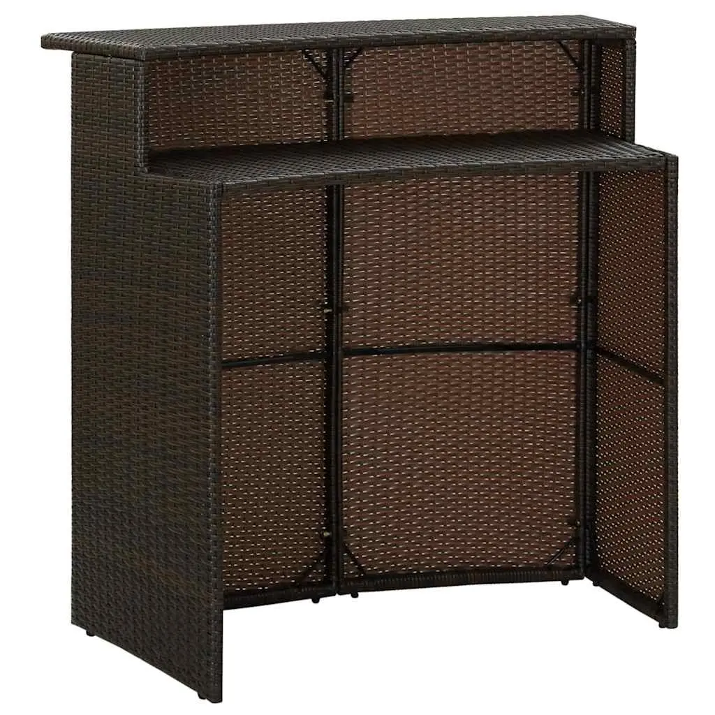 Outdoor Bar Table 2-Tier Brown Counter Height for Patio and Garden 120 x 55 x 110 cm