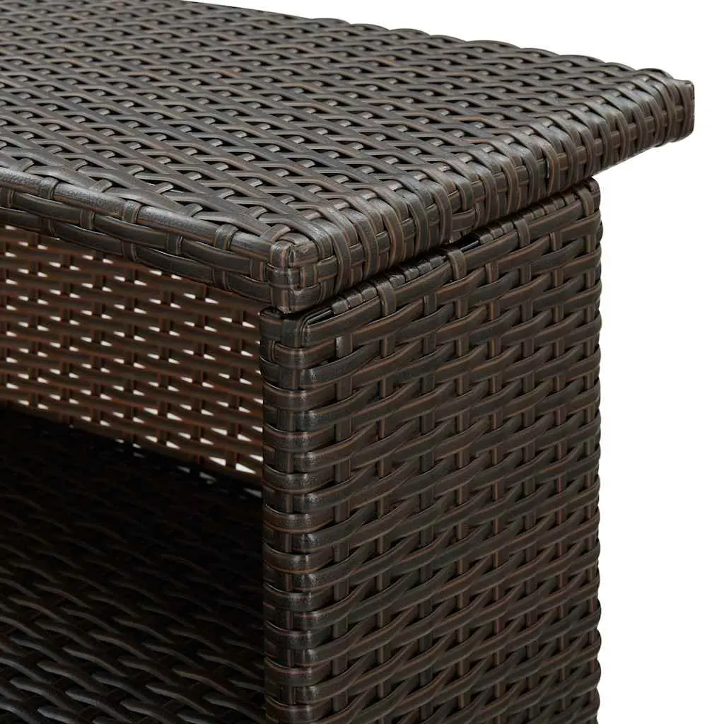 Outdoor Bar Table 2-Tier Brown Counter Height for Patio and Garden 120 x 55 x 110 cm