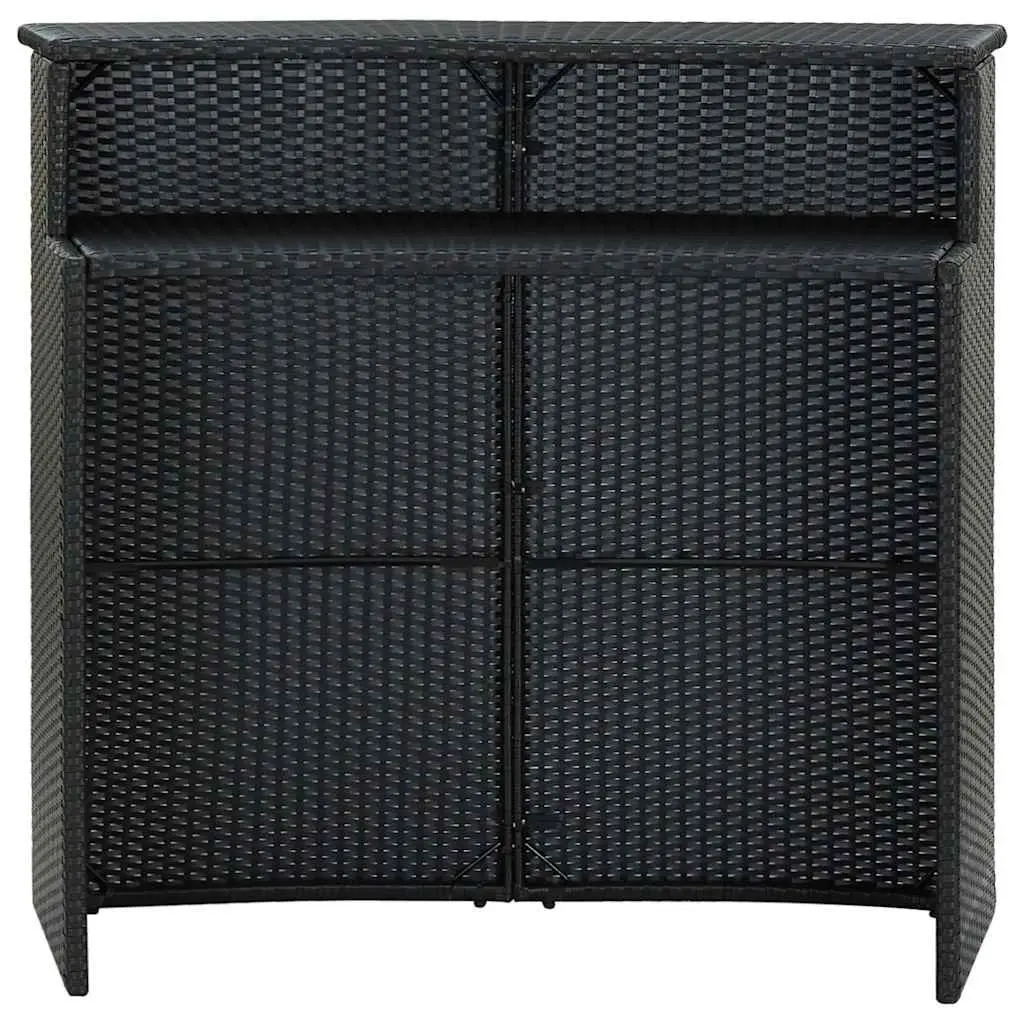 Outdoor Black Bar Table with 2 Tiers