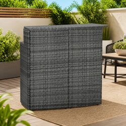 Specifications of Grey Outdoor Bar Table with 2-Tier Top