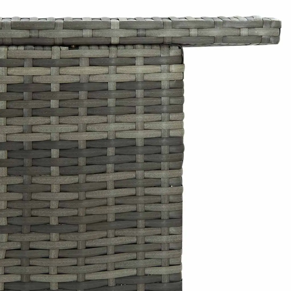 Outdoor Bar Table for Garden 2-Tier Grey PE Rattan