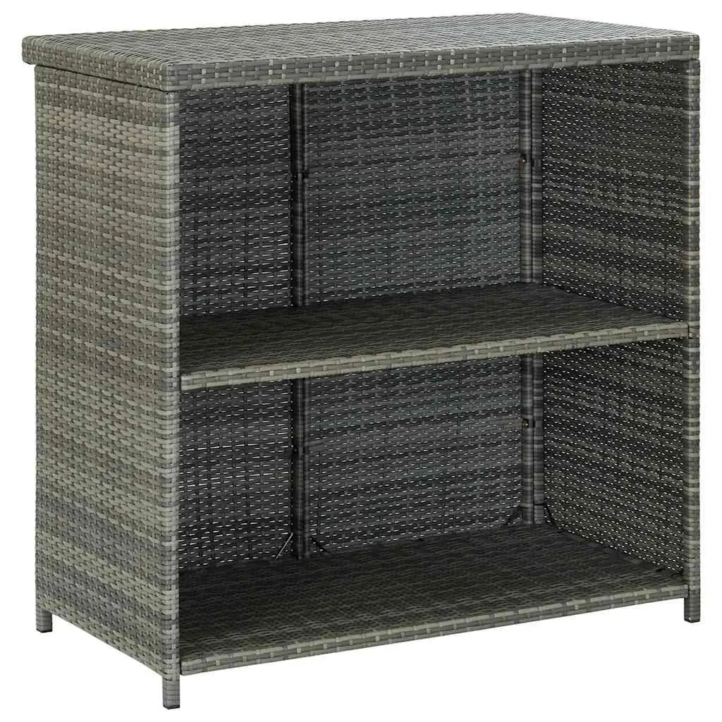3 Piece Bar Set Outdoor Garden Use Grey Poly Rattan Table Stools