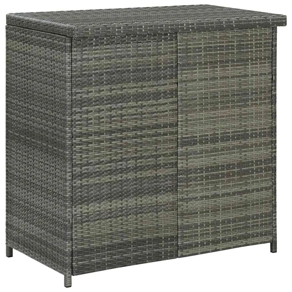 3 Piece Bar Set Outdoor Garden Use Grey Poly Rattan Table Stools