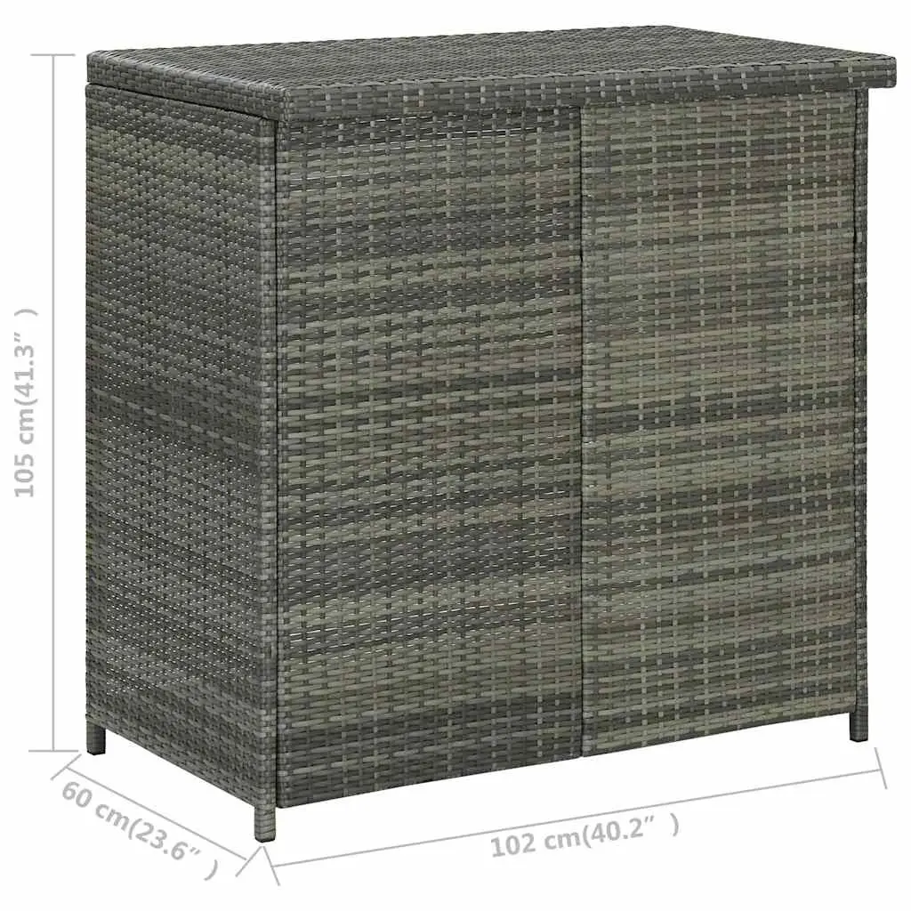 3 Piece Bar Set Outdoor Garden Use Grey Poly Rattan Table Stools
