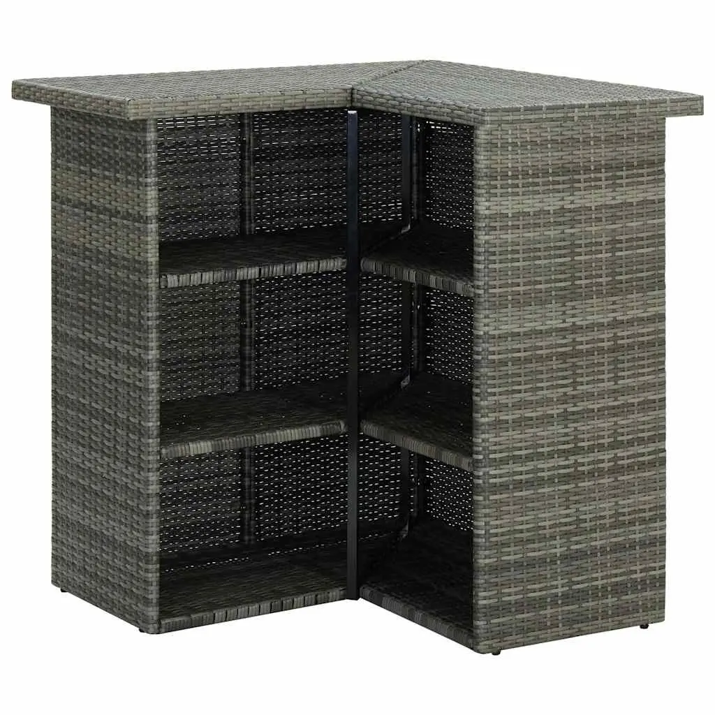 Corner Bar Table Grey Storage Shelves Kitchen Dining Bistro Pub Furniture