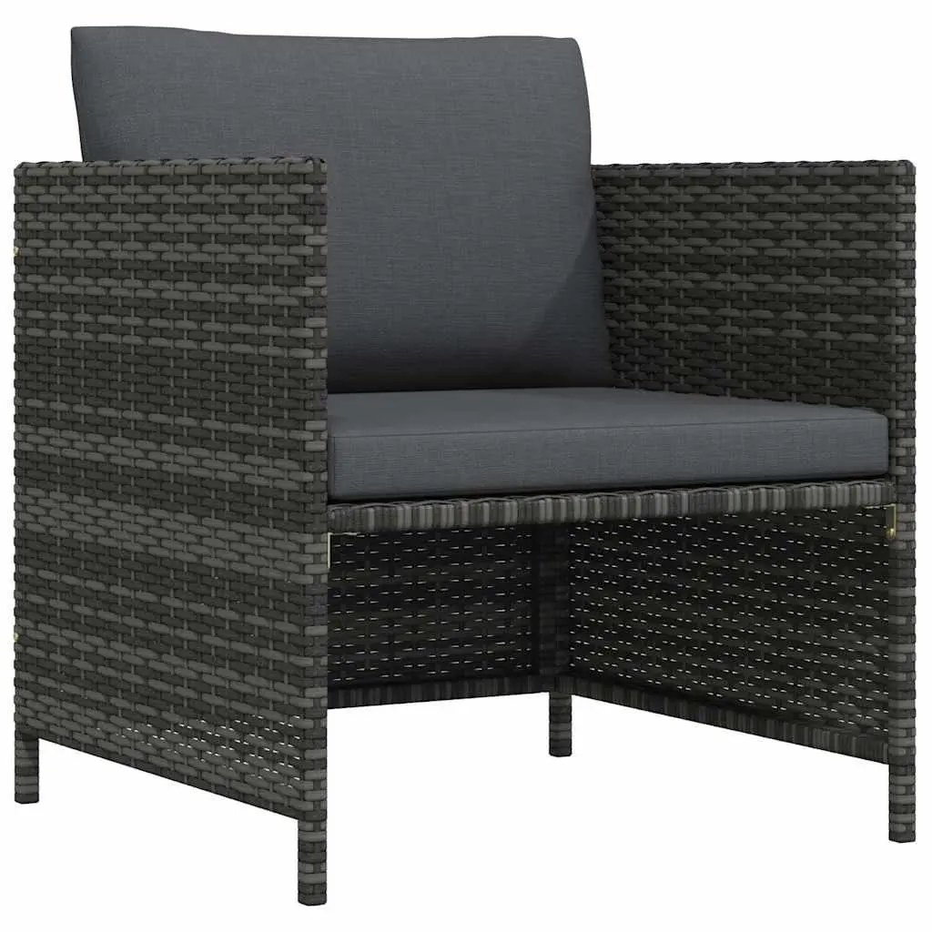 Grey Modular Outdoor Sofa Unit for Garden Lounge with Weather-Resistant PE Rattan and Sturdy Steel Frame