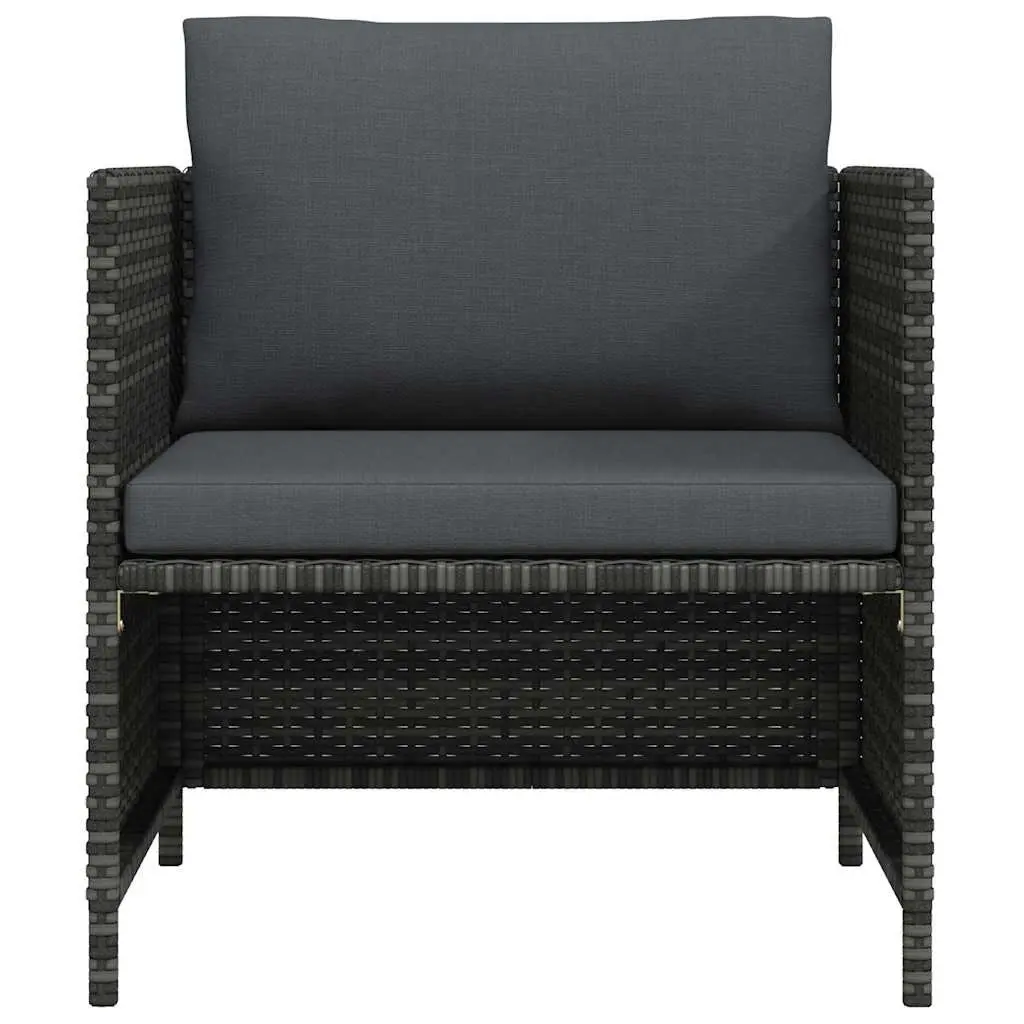 Grey Modular Outdoor Sofa Unit for Garden Lounge with Weather-Resistant PE Rattan and Sturdy Steel Frame