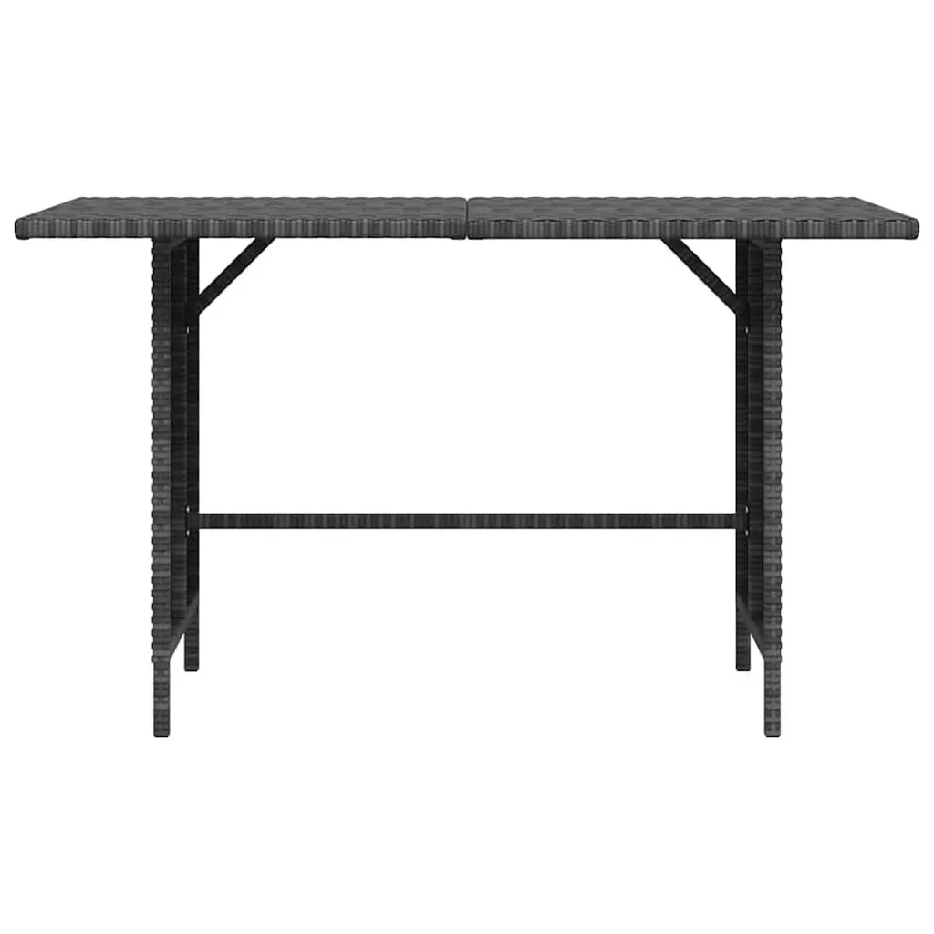 Outdoor Garden Dining Table Grey Poly Rattan Patio Furniture Steel Frame