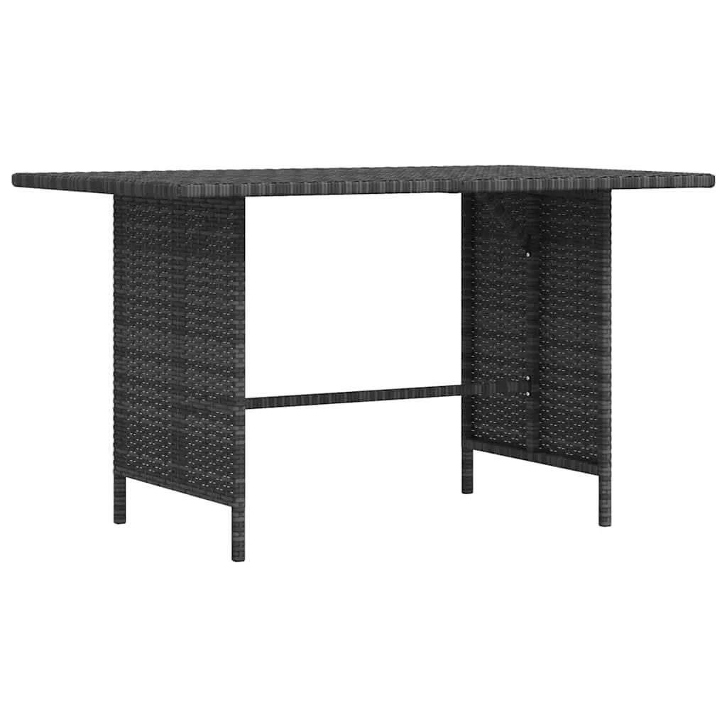 Outdoor Garden Dining Table Grey Poly Rattan Patio Furniture Steel Frame