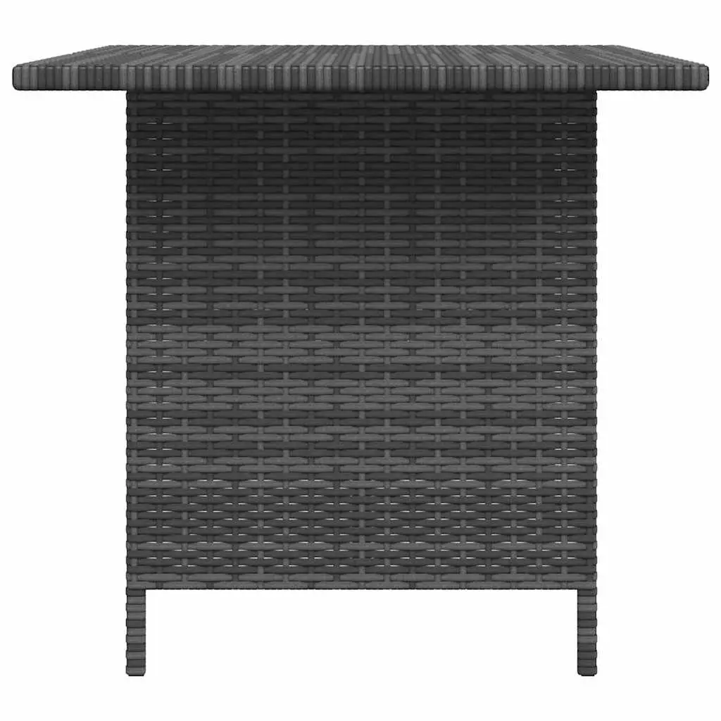 Outdoor Garden Dining Table Grey Poly Rattan Patio Furniture Steel Frame