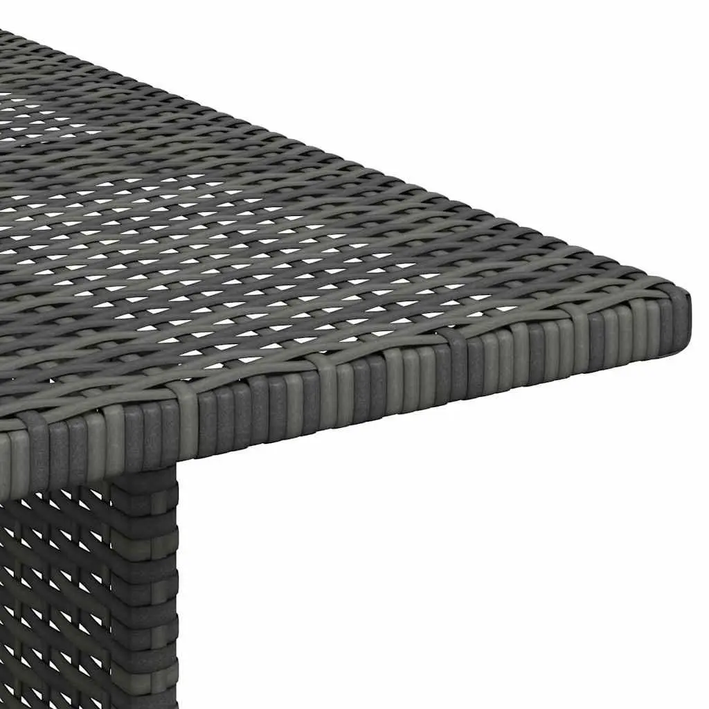 Outdoor Garden Dining Table Grey Poly Rattan Patio Furniture Steel Frame