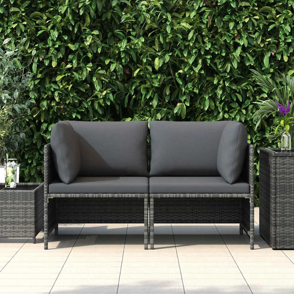 2-Seater Garden Sofa Outdoor Patio Lounge Seat Grey