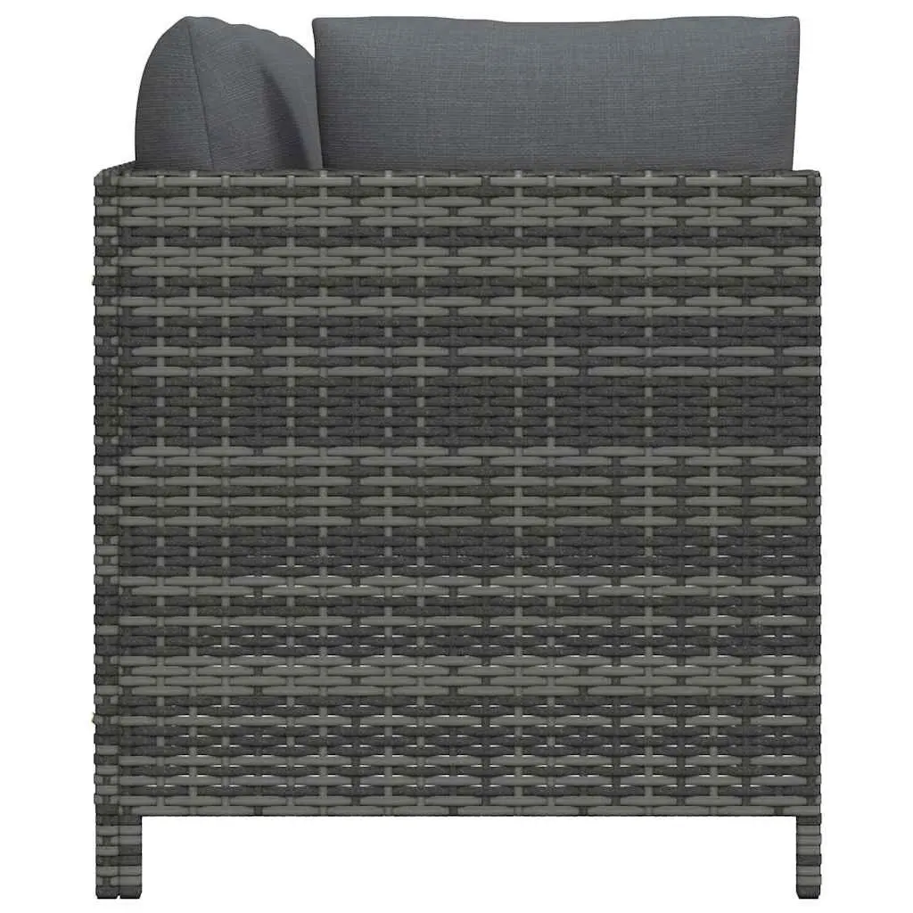 3 Seater Outdoor Lounge Sofa Patio Furniture Grey PE Rattan Sectional