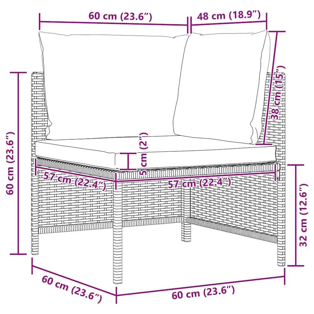 3 Seater Outdoor Lounge Sofa Patio Furniture Grey PE Rattan Sectional