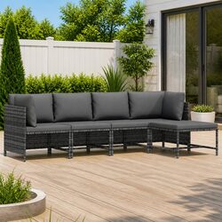 Detailed Specs for 4-Piece Grey Outdoor Sofa Set