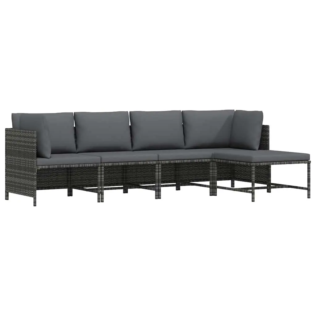 Garden Lounge Set Outdoor Patio Sofa Set 4 Piece Grey
