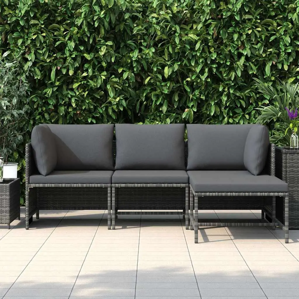 Garden Lounge Set Outdoor Patio Sofa Set 4 Piece Grey