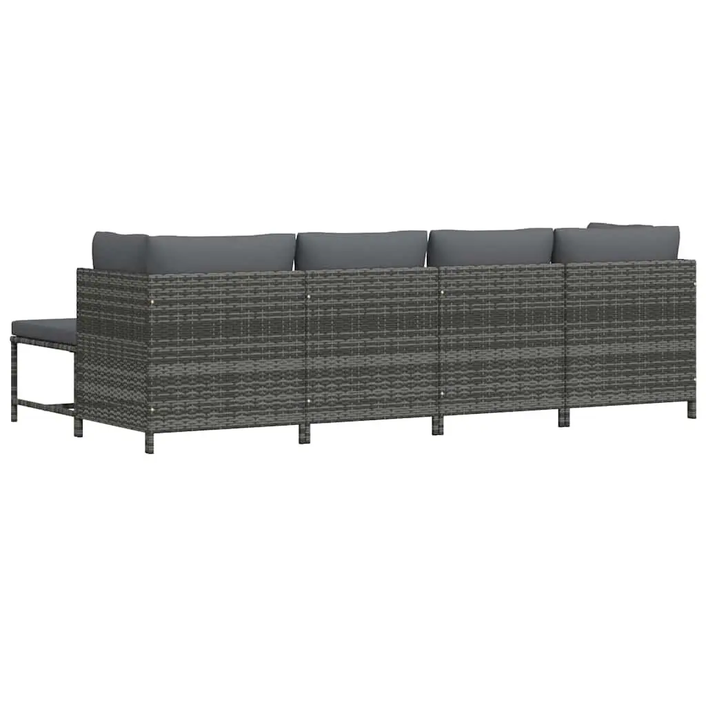 Garden Lounge Set Outdoor Patio Sofa Set 4 Piece Grey