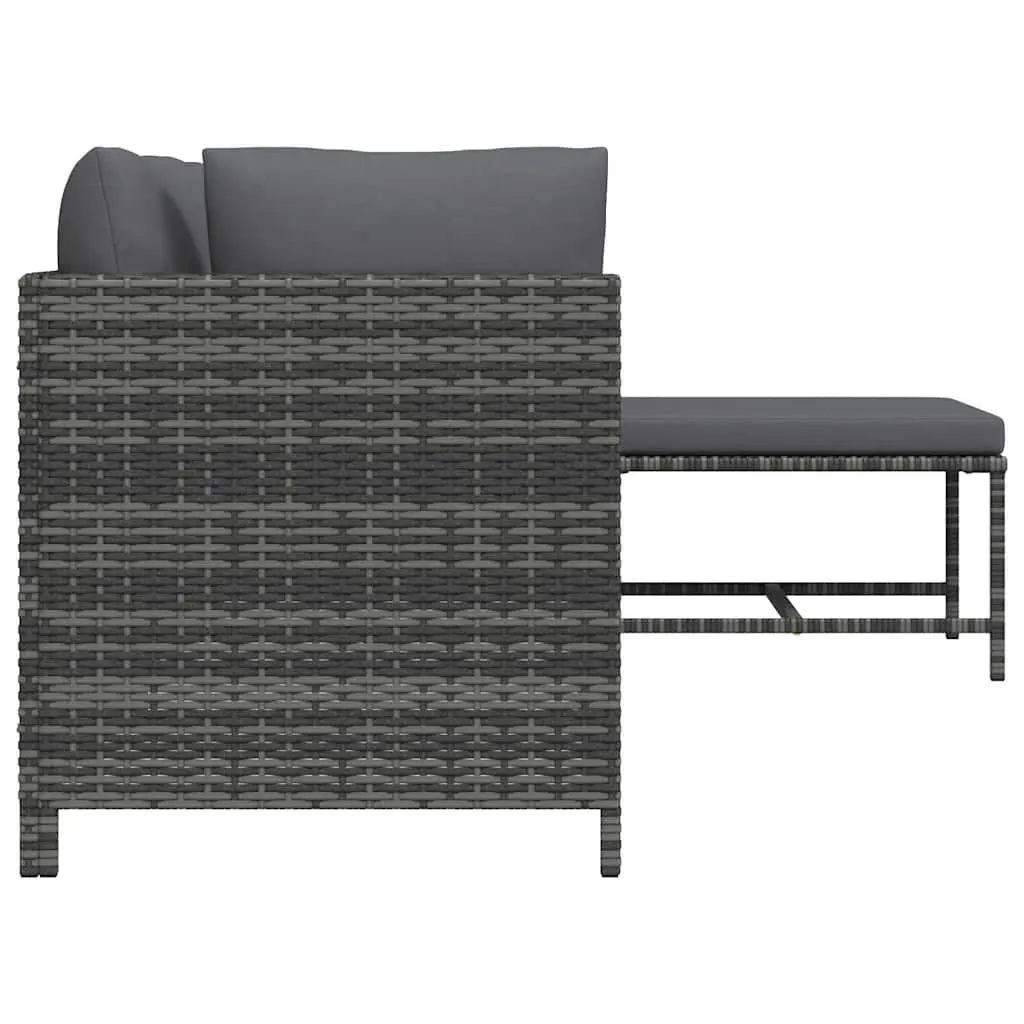 Garden Lounge Set Outdoor Patio Sofa Set 4 Piece Grey
