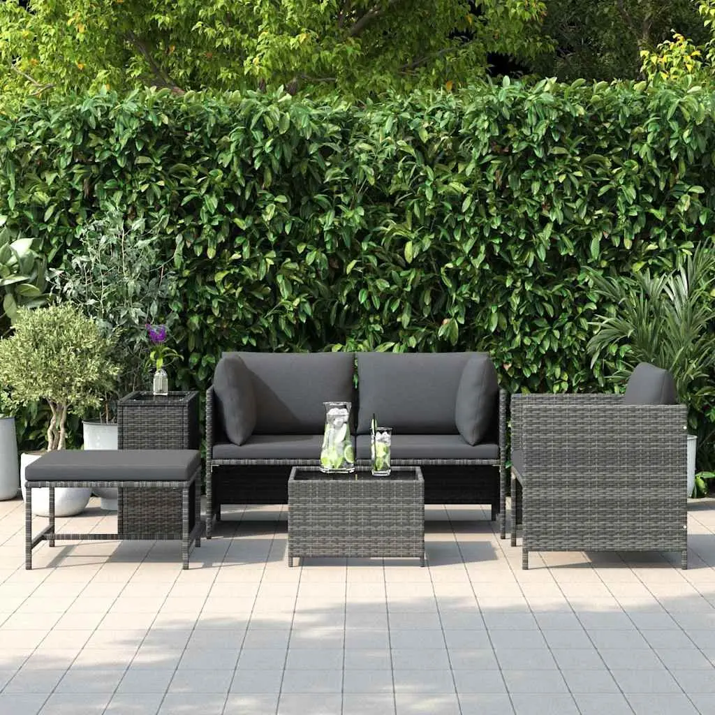 Outdoor Sectional Sofa Set Garden Lounge Grey 4 Piece