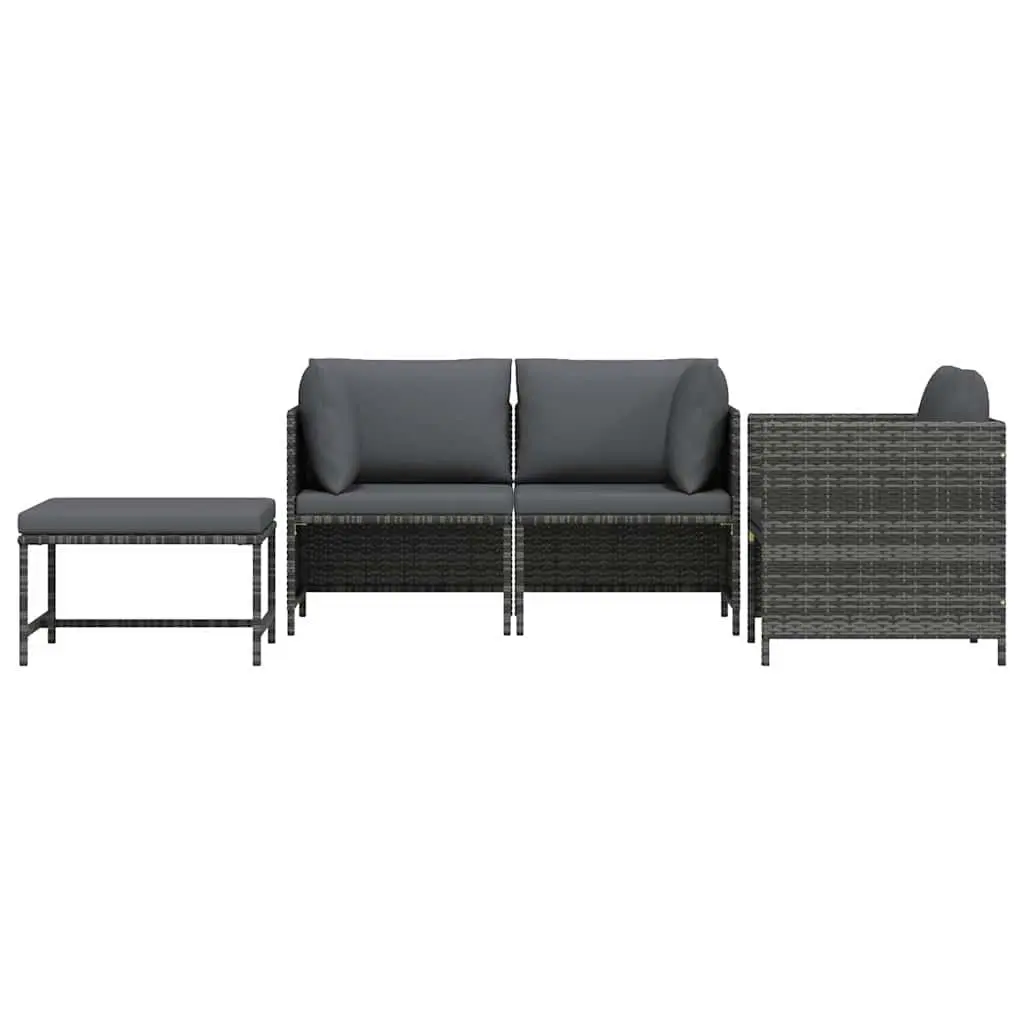 Outdoor Sectional Sofa Set Garden Lounge Grey 4 Piece