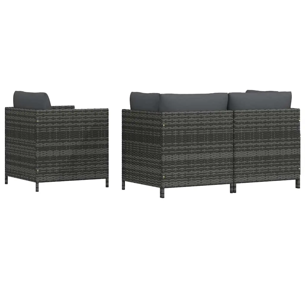 Outdoor Sectional Sofa Set Garden Lounge Grey 4 Piece