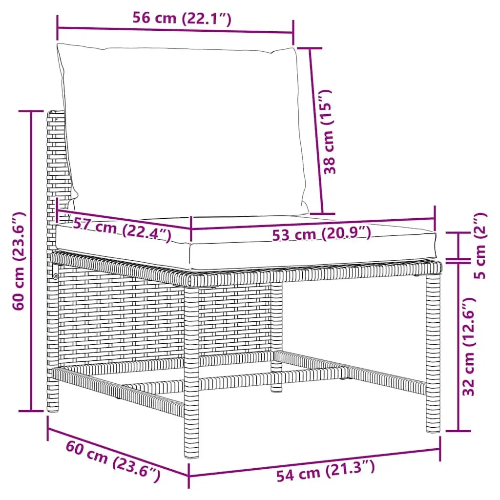 Outdoor Sectional Sofa Set Garden Lounge Grey 4 Piece