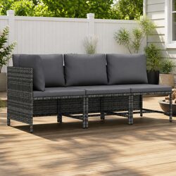 3-Piece Modular Outdoor Lounge Set - Grey Finish