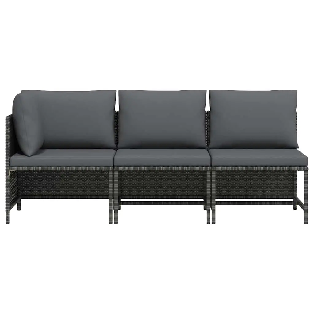 3 Piece Garden Lounge Set for Patio Outdoor Sofa with Cushions