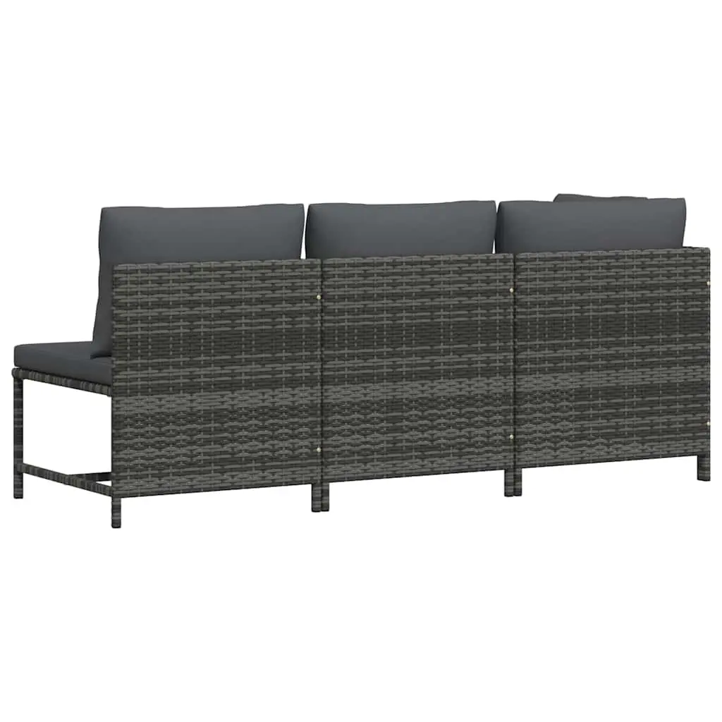 3 Piece Garden Lounge Set for Patio Outdoor Sofa with Cushions