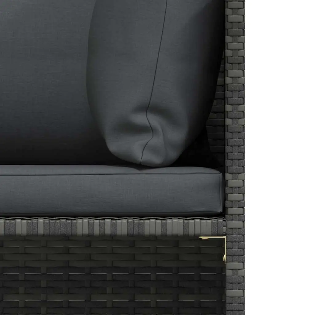 2-Piece Garden Sofa Set with Grey Cushions