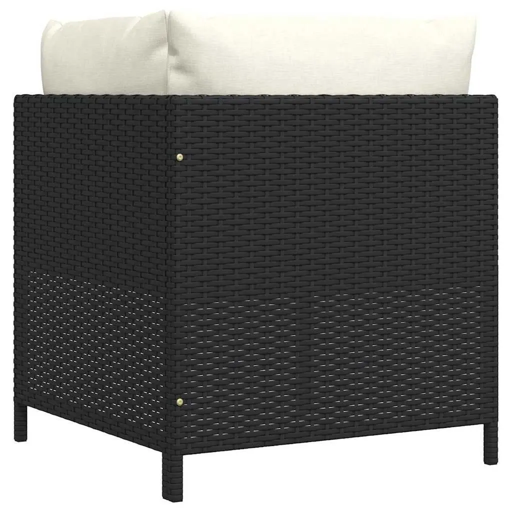 Outdoor Sectional Corner Sofa for Garden Black PE Rattan Weather-resistant