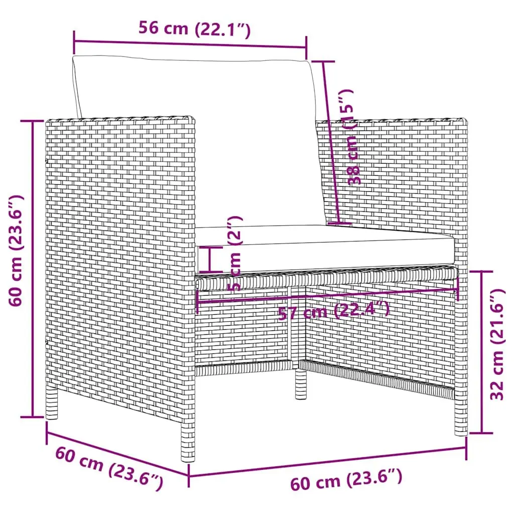 Modular Outdoor Lounge Sofa with Cushions