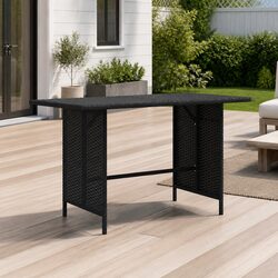 Specifications of Outdoor Dining Table: 110x70x65cm, Black