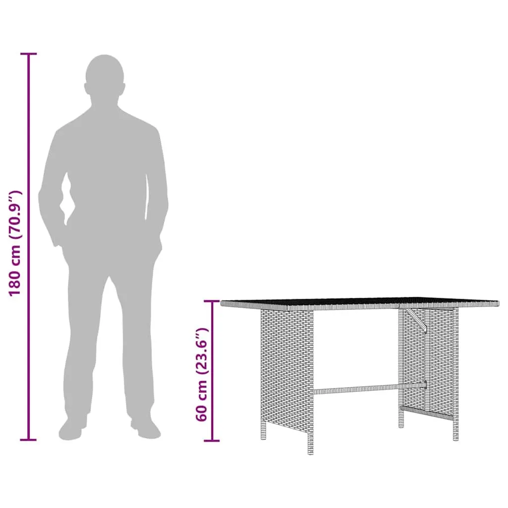 Outdoor Dining Table Garden 110x70x65cm